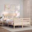 Estructura de cama con cabecero madera maciza 140x200 cm