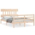 Estructura de cama con cabecero madera maciza 140x200