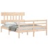 Estructura de cama con cabecero madera maciza 140x200