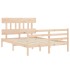 Estructura de cama con cabecero madera maciza 140x200