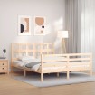 Estructura de cama con cabecero madera maciza 160x200 cm