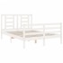 Estructura de cama con cabecero madera maciza blanco 140x190