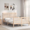 Estructura de cama de matrimonio con cabecero madera maciza