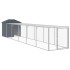 Gallinero con corral acero galvanizado gris 117x609x123