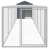 Gallinero con corral acero galvanizado gris 117x609x123