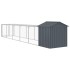 Gallinero con corral acero galvanizado gris 117x609x123