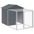 Gallinero con corral acero galvanizado gris 117x609x123