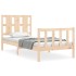 Estructura de cama con cabecero madera maciza 90x200