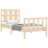 Estructura de cama con cabecero madera maciza 90x200