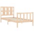 Estructura de cama con cabecero madera maciza 90x200