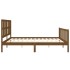 Estructura cama y cabecero madera maciza marrón miel 200x200