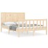 Estructura de cama con cabecero madera maciza 140x200