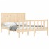 Estructura de cama con cabecero madera maciza 140x200