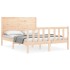 Estructura de cama con cabecero madera maciza 140x200