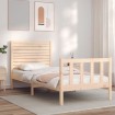 Estructura de cama con cabecero madera maciza 100x200 cm