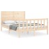 Estructura de cama con cabecero madera maciza 140x200