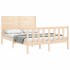 Estructura de cama con cabecero madera maciza 140x200