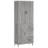 Aparador alto madera contrachapada gris sonoma 69,5x34x180