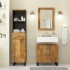 Conjunto de muebles de baño 3 piezas madera maciza de