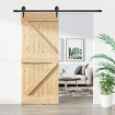 Puerta corredera con herrajes madera maciza de pino 85x210 cm