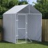 Perrera de exterior con toldo acero galvanizado plata 2x2x2,5