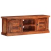 Mueble de TV con puertas madera maciza de acacia 112x30x40 cm