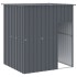 Caseta perros con tejado acero galvanizado gris 165x153x181