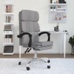 Silla de oficina reclinable de tela gris claro