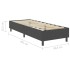 Estructura de cama Box Spring tela gris 90x200