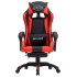 Silla gaming con reposapiés cuero sintético rojo y