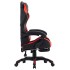 Silla gaming con reposapiés cuero sintético rojo y