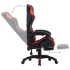 Silla gaming con reposapiés cuero sintético rojo y