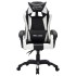 Silla gaming con luces LED RGB cuero sintético blanco y