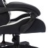 Silla gaming con luces LED RGB cuero sintético blanco y