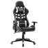 Silla de gaming de cuero sintético negro y