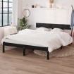 Estructura de cama de madera maciza de pino negro 140x190 cm