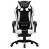 Silla gaming con reposapiés cuero sintético blanco y