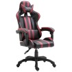 Silla de gaming de cuero sintético color vino tinto