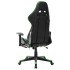 Silla de gaming con reposapiés cuero sintético negro y