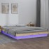 Estructura de cama con LED Super King madera maciza 180x200