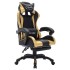 Silla gaming con luces LED RGB cuero sintético dorado y