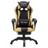 Silla gaming con luces LED RGB cuero sintético dorado y