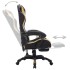 Silla gaming con luces LED RGB cuero sintético dorado y