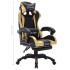 Silla gaming con luces LED RGB cuero sintético dorado y