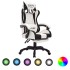 Silla gaming con luces LED RGB cuero sintético negro y