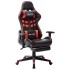 Silla de gaming con reposapiés cuero sintético negro y