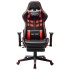 Silla de gaming con reposapiés cuero sintético negro y