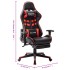 Silla de gaming con reposapiés cuero sintético negro y