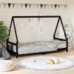 Estructura de cama para niños madera de pino negro 80x200 cm