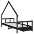 Estructura cama infantil y cajones madera pino negro 90x190